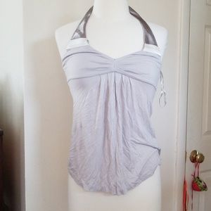 Silver halter top